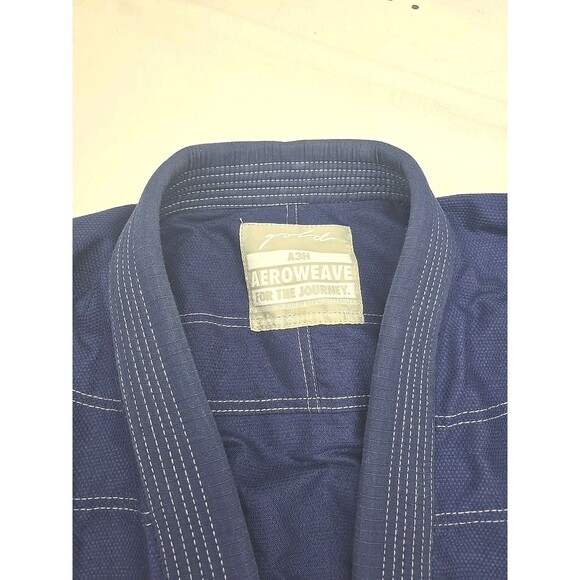Gold BJJ Aeroweave  Lightweight Blue BJJ Gi Uniform Set A3H 100% Cotton *READ** - Picture 3 of 15